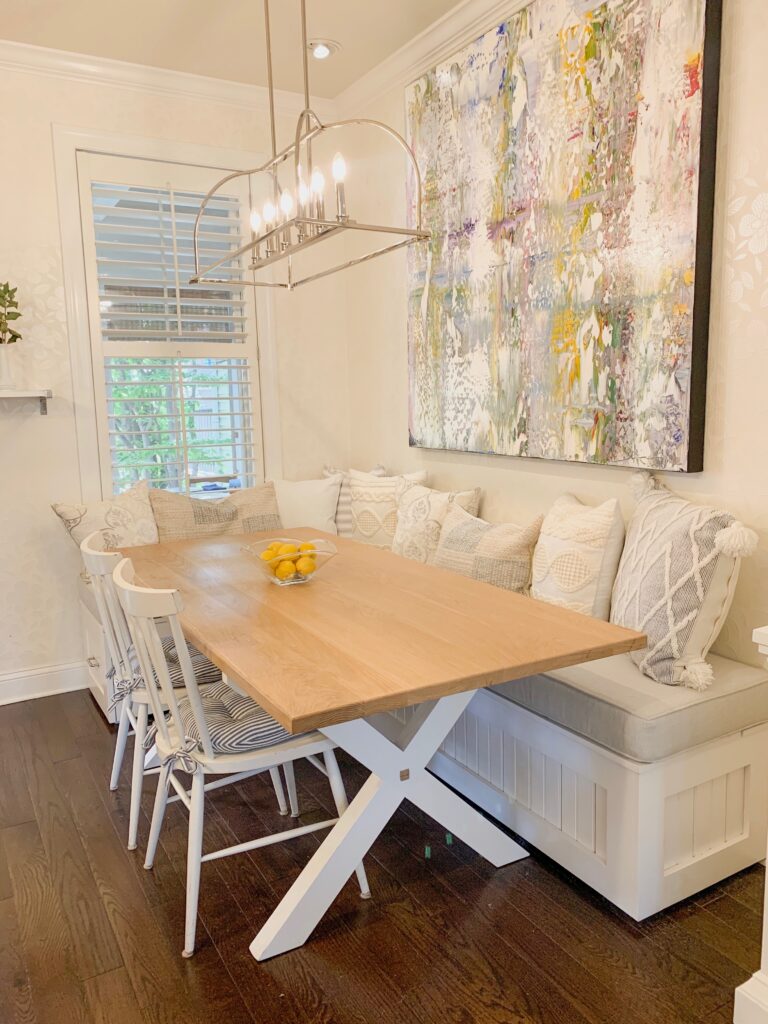 Cottage-Style dinning table and banquette