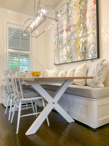 Cottage-Style dinning table and banquette