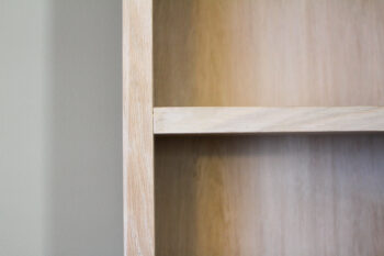 White Oak L-Shaped Corner Desk & Matching Bookcase